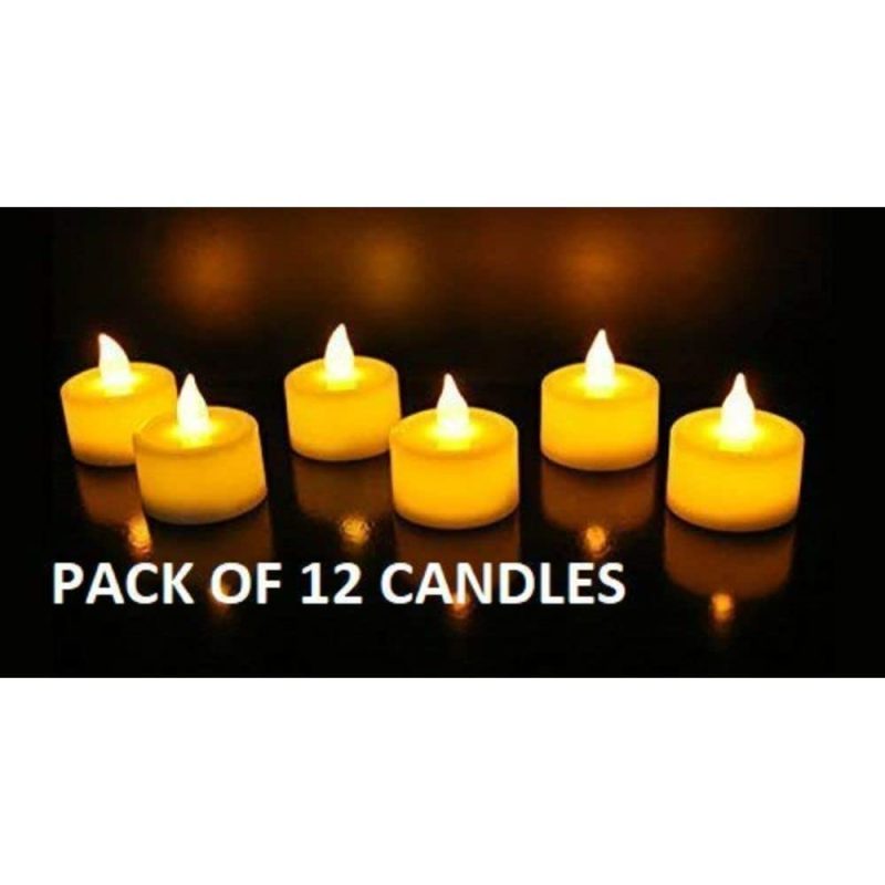 SATYAM KRAFT 12 Pcs Tea Light Candles Perfect for Home Decor, Birthday Decor (Yellow) - Image 2