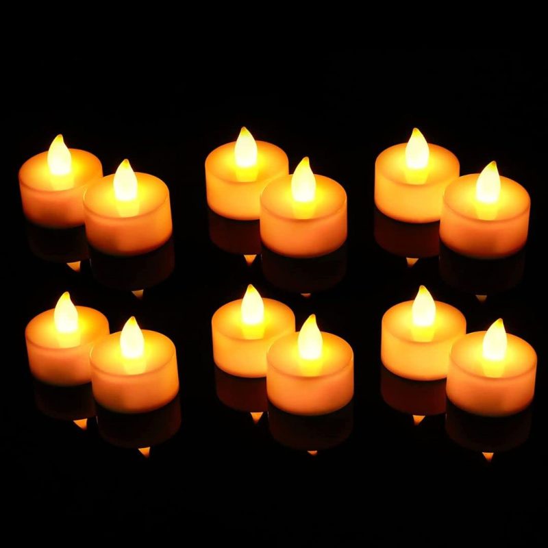 SATYAM KRAFT 12 Pcs Tea Light Candles Perfect for Home Decor, Birthday Decor (Yellow) - Image 5