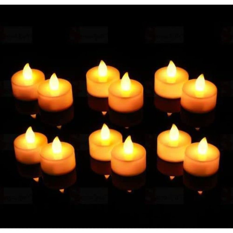 SATYAM KRAFT 12 Pcs Tea Light Candles Perfect for Home Decor, Birthday Decor (Yellow)