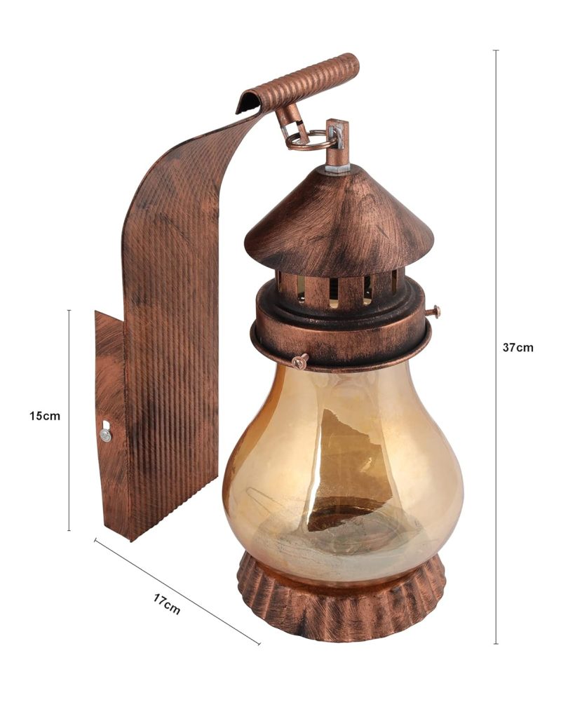 Homesake Wall Light Antique Home Decor Wall Lamp, Mandir Balcony Decoration Items Outdoor, Lanterns Home Decor Items for Living Room, Diwali Decoration Items for Home Decor (Pack of 1) - Image 6