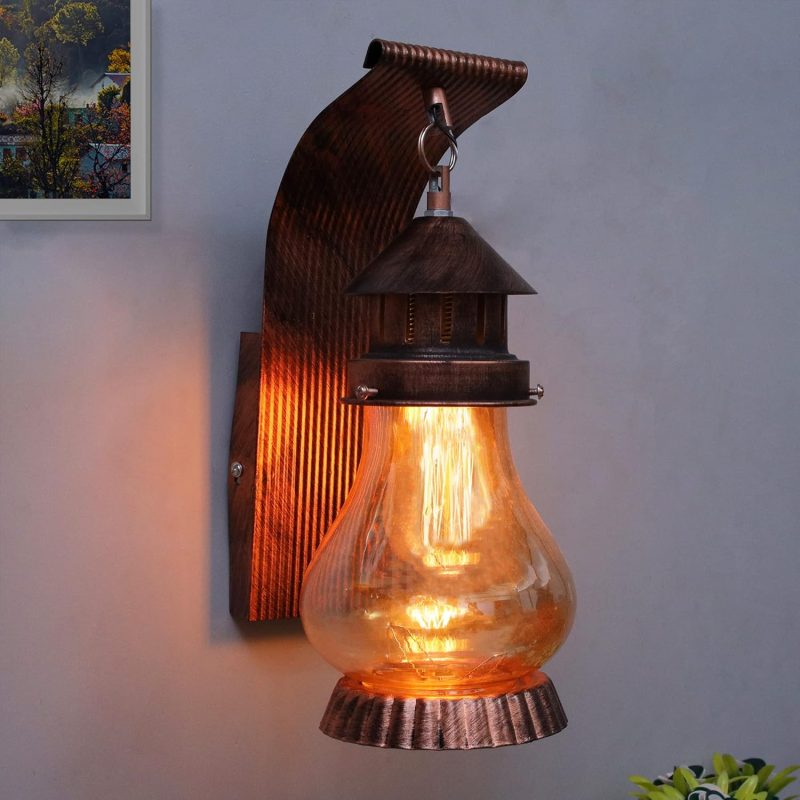 Homesake Wall Light Antique Home Decor Wall Lamp, Mandir Balcony Decoration Items Outdoor, Lanterns Home Decor Items for Living Room, Diwali Decoration Items for Home Decor (Pack of 1) - Image 8