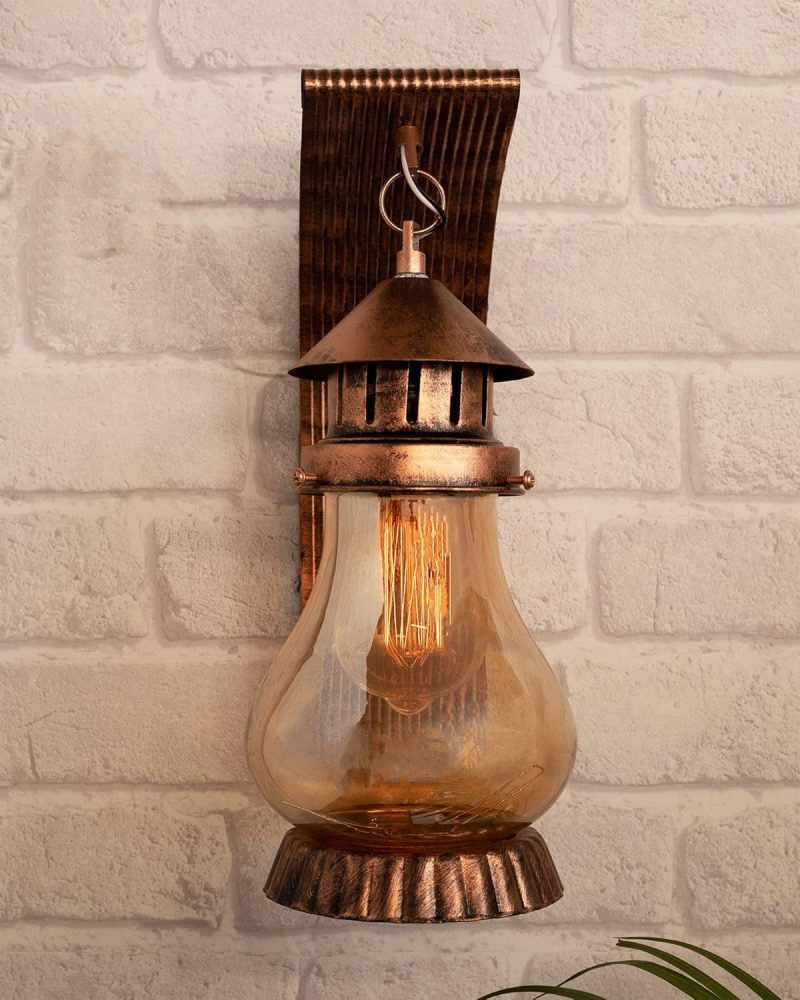 Homesake Wall Light Antique Home Decor Wall Lamp, Mandir Balcony Decoration Items Outdoor, Lanterns Home Decor Items for Living Room, Diwali Decoration Items for Home Decor (Pack of 1) - Image 3